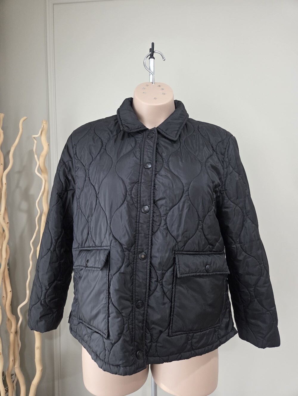 Chico's Quilted Lightweight Black Women's Jacket Sz.4